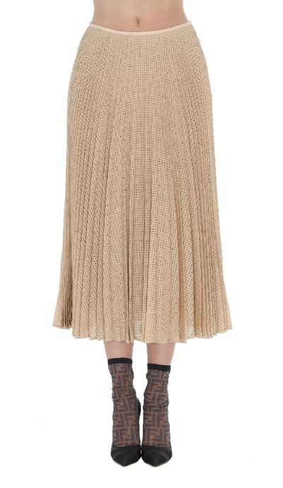 fendi knitted skirt|fendi pleated skirt.